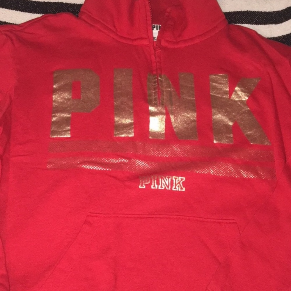 Pink Victoria secret quarter zip up sweater